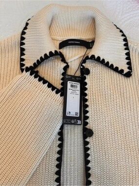 Vero Moda Cream Cardigan with Black Scallop Trim